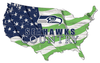 Seattle Seahawks USA Shape Flag Cutout