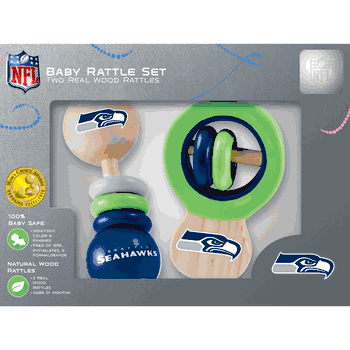 Seattle Seahawks Wood Rattle Set