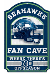 Seattle Seahawks Wood Sign - 11"x17" Fan Cave Design