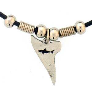 Shark Tooth Adjustable Cord Necklace