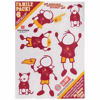 Show off your team pride with our Arizona State Sun Devils family automotive decals. The set includes 6 individual family themed decals that each feature the team logo. The 5 x 7 inch decal set is made of outdoor rated, repositionable vinyl for durability and easy application.