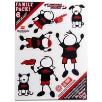 Show off your team pride with our Arkansas Razorbacks family automotive decals. The set includes 6 individual family themed decals that each feature the team logo. The 5 x 7 inch decal set is made of outdoor rated, repositionable vinyl for durability and easy application.