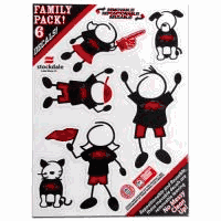 Show off your team pride with our Arkansas Razorbacks family automotive decals. The set includes 6 individual family themed decals that each feature the team logo. The 5 x 7 inch decal set is made of outdoor rated, repositionable vinyl for durability and easy application.