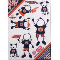 Show off your team pride with our Auburn Tigers family automotive decals. The set includes 6 individual family themed decals that each feature the team logo. The 5 x 7 inch decal set is made of outdoor rated, repositionable vinyl for durability and easy application.