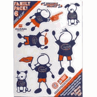 Show off your team pride with our Florida Gators family automotive decals. The set includes 6 individual family themed decals that each feature the team logo. The 5 x 7 inch decal set is made of outdoor rated, repositionable vinyl for durability and easy application.
