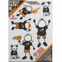 Show off your team pride with our Georgia Tech Yellow Jackets family automotive decals. The set includes 6 individual family themed decals that each feature the team logo. The 5 x 7 inch decal set is made of outdoor rated, repositionable vinyl for durability and easy application.