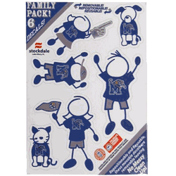 Show off your team pride with our Memphis Tigers family automotive decals. The set includes 6 individual family themed decals that each feature the team logo. The 5 x 7 inch decal set is made of outdoor rated, repositionable vinyl for durability and easy application.