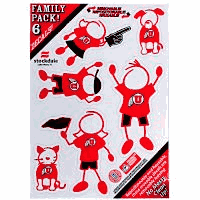 Show off your team pride with our Utah Utes family automotive decals. The set includes 6 individual family themed decals that each feature the team logo. The 5 x 7 inch decal set is made of outdoor rated, repositionable vinyl for durability and easy application.