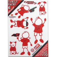 Show off your team pride with our Wisconsin Badgers family automotive decals. The set includes 6 individual family themed decals that each feature the team logo. The 5 x 7 inch decal set is made of outdoor rated, repositionable vinyl for durability and easy application.