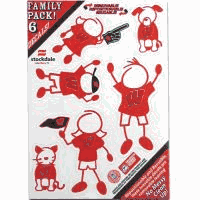 Show off your team pride with our Wisconsin Badgers family automotive decals. The set includes 6 individual family themed decals that each feature the team logo. The 5 x 7 inch decal set is made of outdoor rated, repositionable vinyl for durability and easy application.