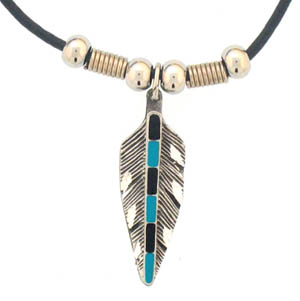 Single Feather Adjustable Cord Necklace