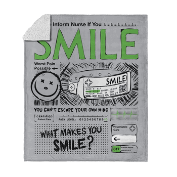 Smile Can't Escape Silk Touch Sherpa Throw 50x60 Inches