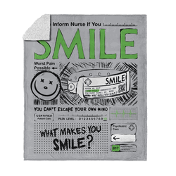 Smile Can't Escape Silk Touch Sherpa Throw 50x60 Inches