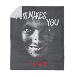 Smile Makes You Smile Silk Touch Sherpa Throw 50x60 Inches