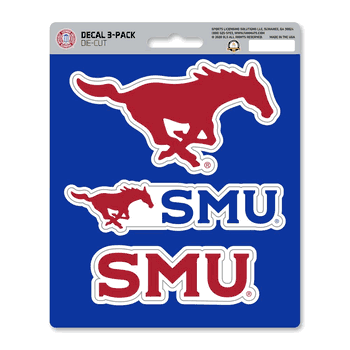 SMU Mustangs 3 Piece Decal Sticker Set