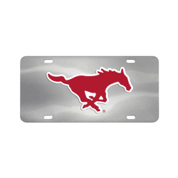 SMU Mustangs 3D Stainless Steel License Plate