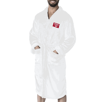 SMU Mustangs NCAA White Out Silk Touch Robe Large/XLarge