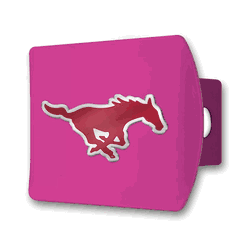 SMU Pink Metal Hitch Cover with  3D Color Emblem