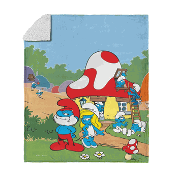 Smurfs Classic Village Silk Touch Sherpa Throw 50 x 60 inches