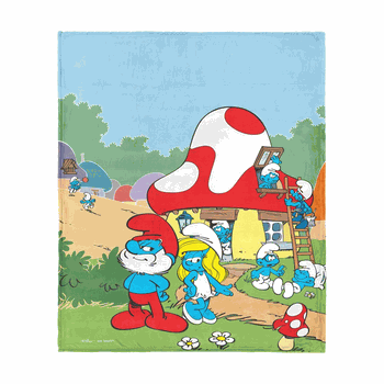 Smurfs Classic Village Silk Touch Throw Blanket 40x50 Inches