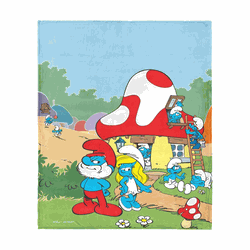 Smurfs Classic Village Silk Touch Throw Blanket 40x50 Inches