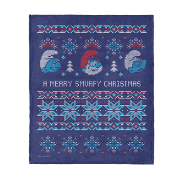 Smurfs Merry Smurfy Silk Touch Throw Blanket 40x50 Inches