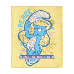 Smurfs Peace Love Flower Power Silk Touch Throw Blanket 40x50 Inches