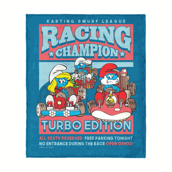 Smurfs Smurf Racing Silk Touch Throw Blanket 40x50 Inches