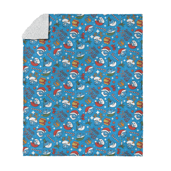 Smurfs Smurfy Xmas Silk Touch Sherpa Throw 50x60 Inches