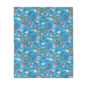 Smurfs Smurfy Xmas Silk Touch Throw Blanket 40x50 Inches