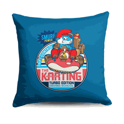 Smurfs Turbo Edition Throw Pillow 18x18 inches
