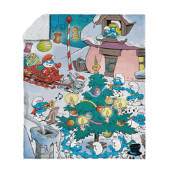 Smurfs Winter Bash Silk Touch Sherpa Throw 50x60 Inches