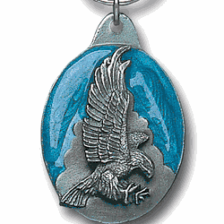 Soaring Eagle Metal Key Chain with Enameled Details