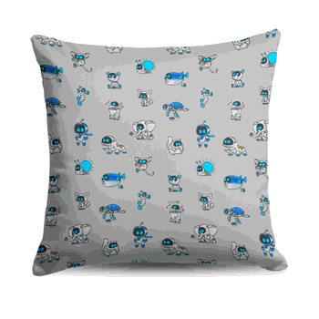 Sony Playstation Astro Bot Astro Pattern Throw Pillow 18x18 inches