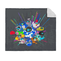Sony Playstation Astro Bot Power Up Silk Touch Sherpa Throw Blanket 50x60 inches