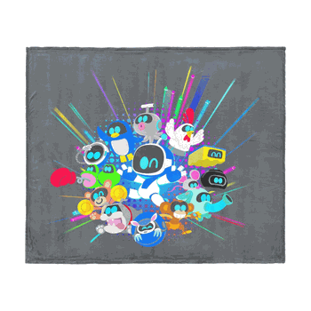 Sony Playstation Astro Bot Power Up Silk Touch Throw Blanket 40x50 inches