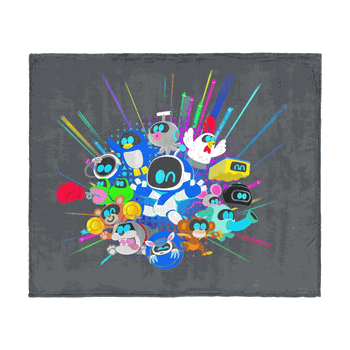 Sony Playstation Astro Bot Power Up Silk Touch Throw Blanket 50x60 inches
