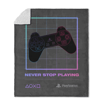 Sony PlayStation Never Stop Playing Silk Touch Sherpa Throw Blanket 50x60 inches