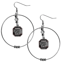 South Carolina Gamecocks 2 Inch Hoop Earrings
