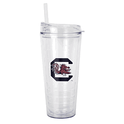 South Carolina Gamecocks 22oz Flipside Dbl Wall Clear Tumbler