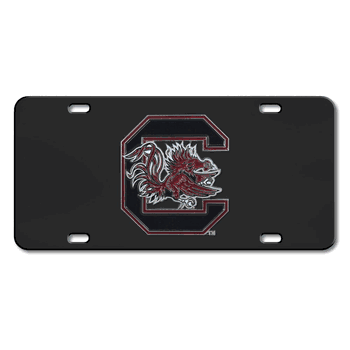 South Carolina Gamecocks 3D Black License Plate