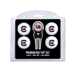 South Carolina Gamecocks 4 Ball Gift Set + Divot Tool & Marker