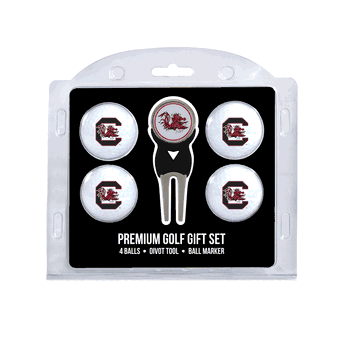 South Carolina Gamecocks 4 Ball Gift Set + Divot Tool & Marker