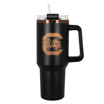 South Carolina Gamecocks 40oz Black and Copper Colossus Travel Mug with Straw