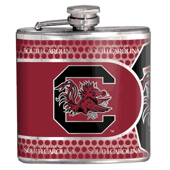 South Carolina Gamecocks 6oz Stainless Steel Flask with Metallic Graphics