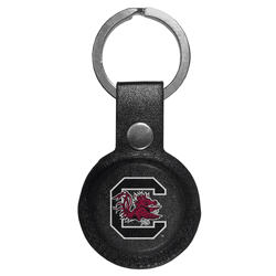 South Carolina Gamecocks AirTag Compatible Leather Key Chain