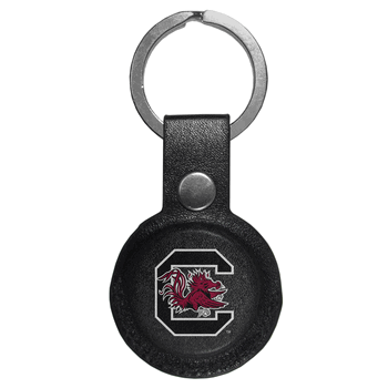 South Carolina Gamecocks AirTag Compatible Leather Key Chain