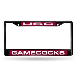 South Carolina Gamecocks Black 12" x 6" Black Laser Cut Chrome Frame