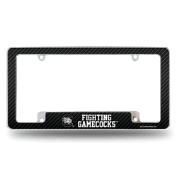South Carolina Gamecocks Black 12" x 6" Chrome All Over Automotive License Plate Frame