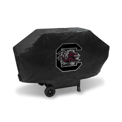 South Carolina Gamecocks Black Deluxe Vinyl Grill Cover - 68" Wide/Heavy Duty/Velcro Staps